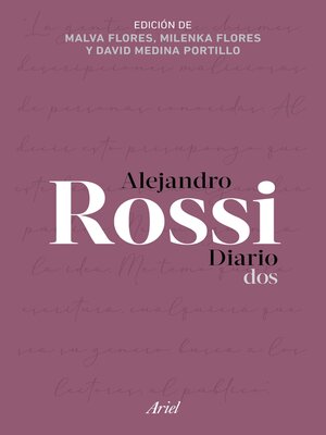 cover image of Alejandro Rossi. Diario dos